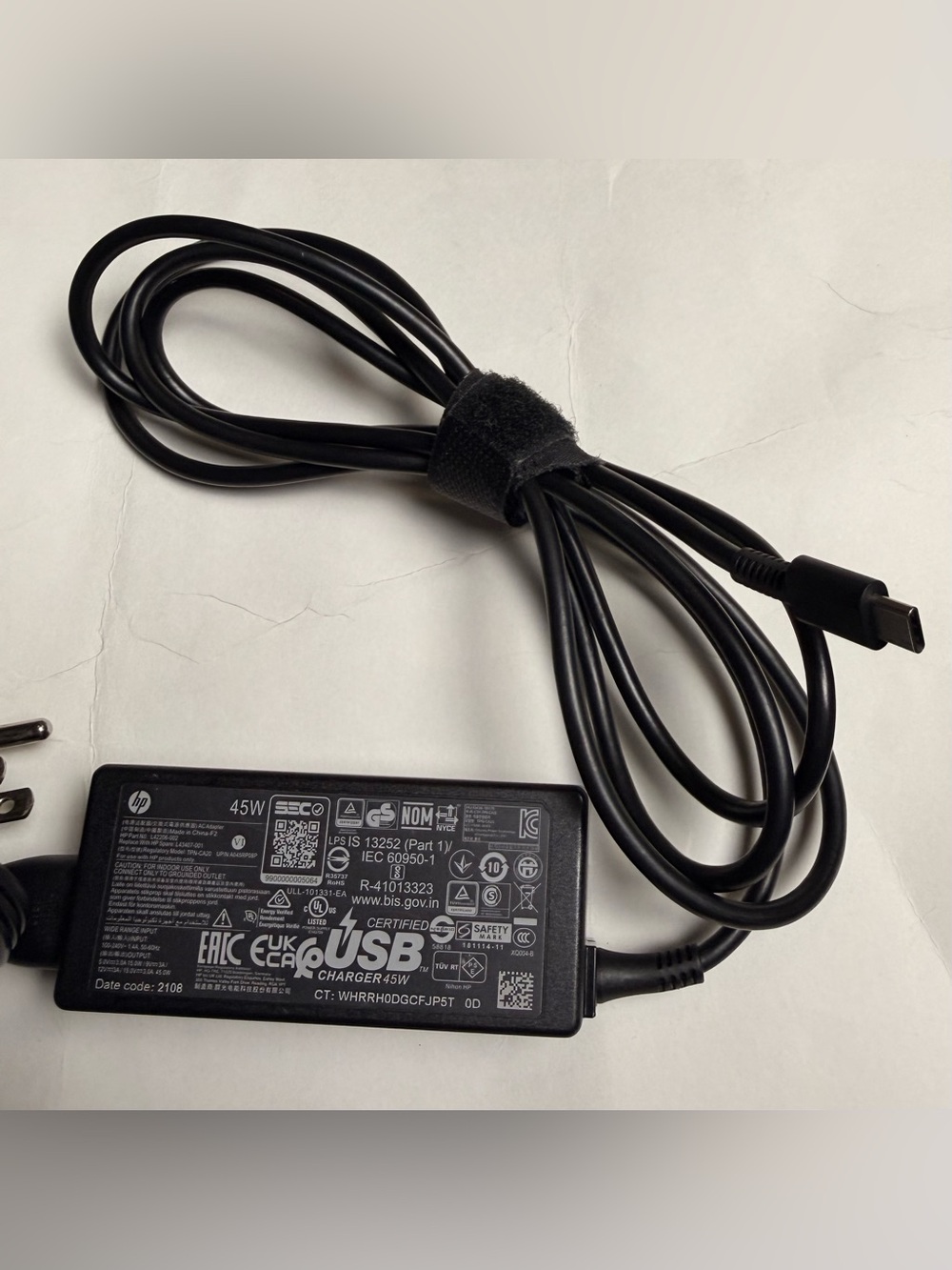 HP 45W USB-C AC Adapter Charger L42206-002 TPN-CA20 Laptop Power Supply
